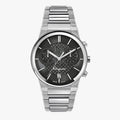 Salvatore Ferragamo Sapphire Chrono Black Dial Silver Steel Strap Watch for Men - SFME00321