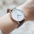 Daniel Wellington Dapper St Mawes White Dial Brown Leather Strap Watch For Women - DW00100091