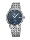 Omega De Ville Prestige Co-Axial Orbis Blue Dial Silver Steel Strap Watch for Men - 424.10.40.20.03.001