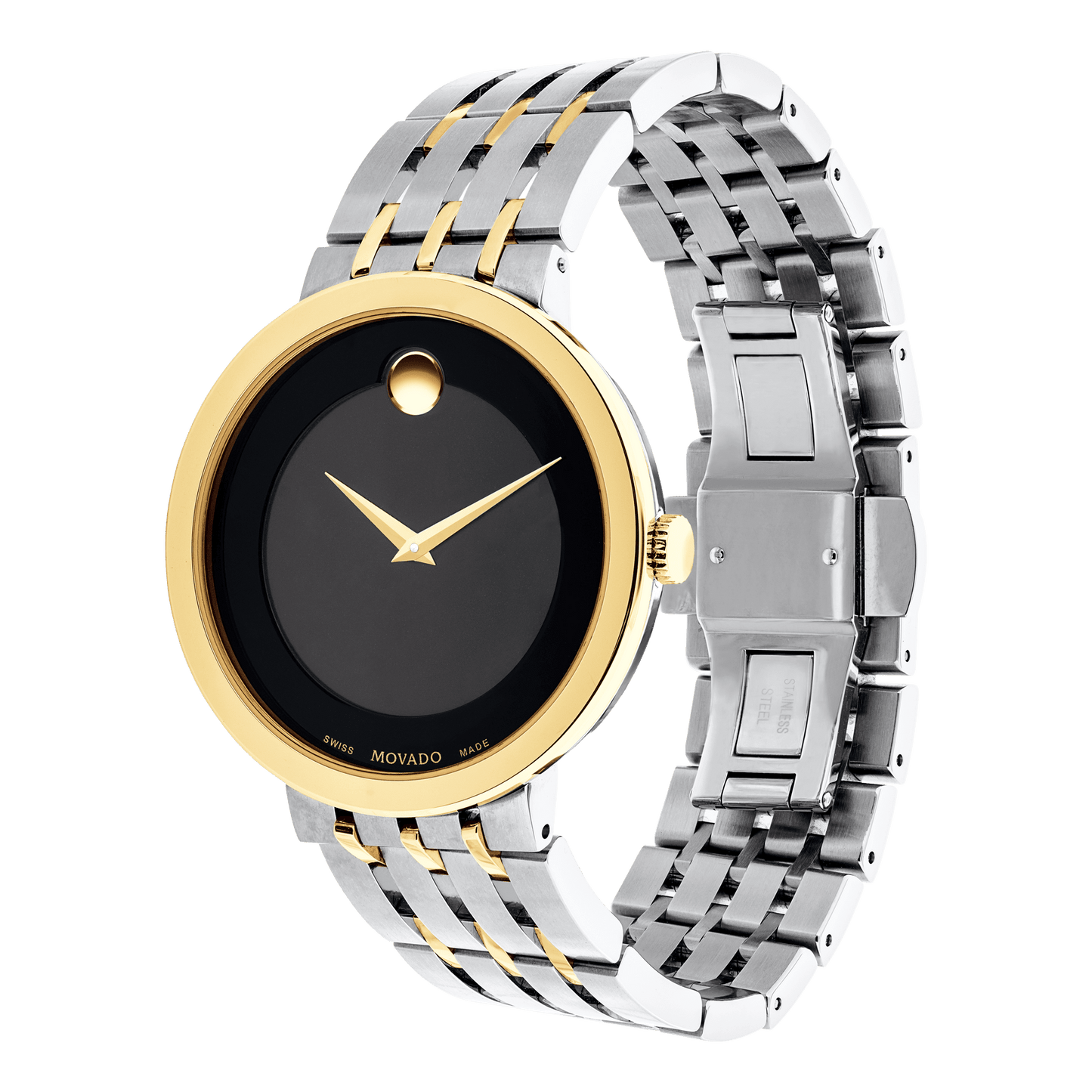 Movado Museum Esperanza Black Dial Two Tone Steel Strap Watch For Men - 0607058
