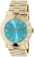 Marc Jacobs Amy Blue Dial Gold Steel Strap Watch for Women - MBM3220