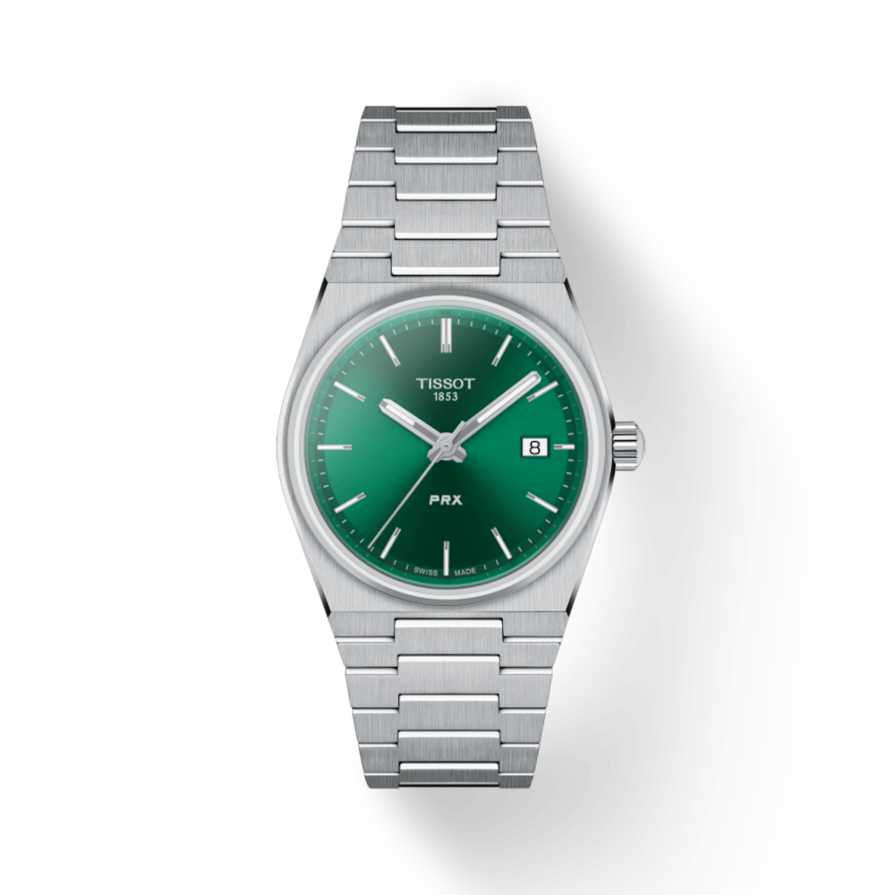 Tissot PRX Green Dial Silver Steel Strap Unisex Watch - T137.210.11.091.00