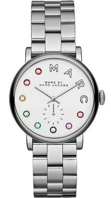 Marc Jacobs Marc White Dial Silver Steel Strap Watch for Women - MBM3420