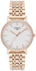 Tissot Everytime Medium White Dial Rose Gold Mesh Bracelet Watch For Men - T109.410.33.031.00