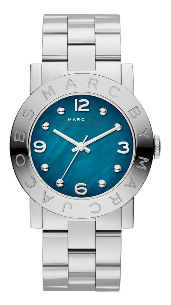 Marc Jacobs Amy Blue Dial Silver Steel Strap Watch for Women - MBM3272