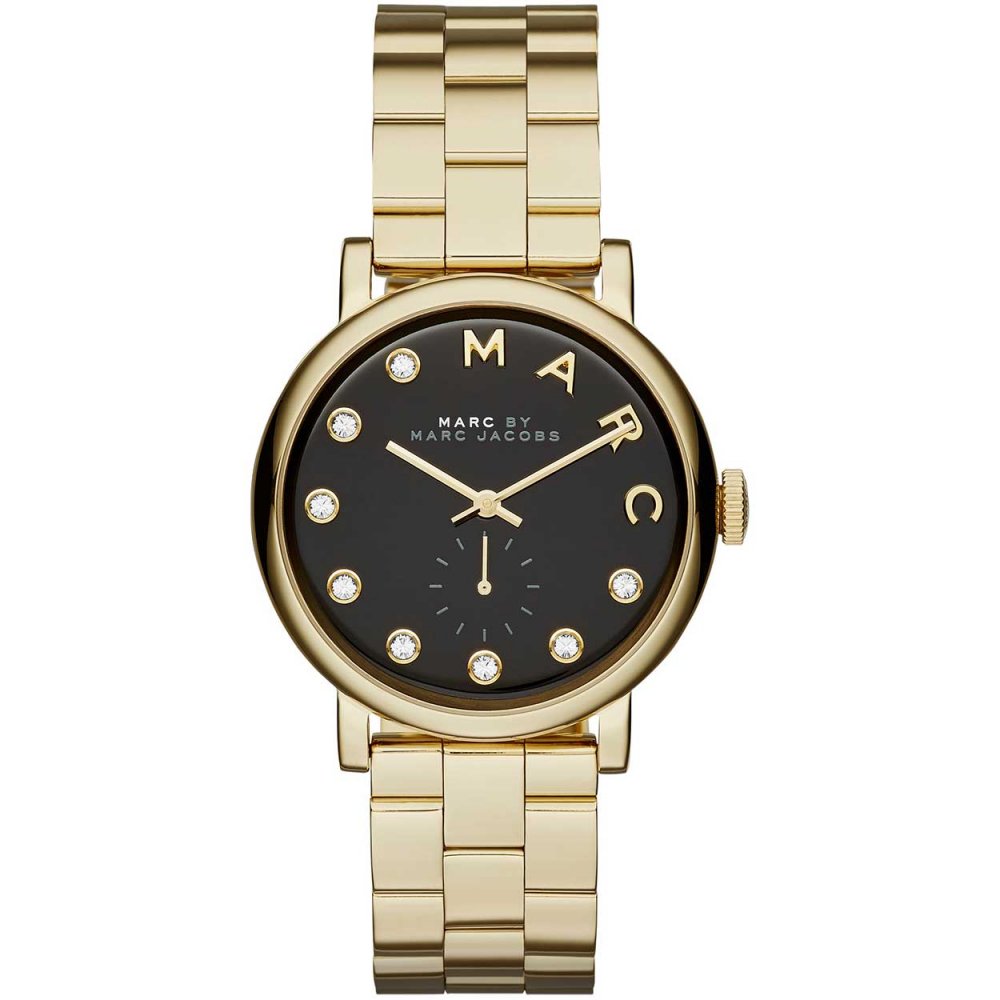 Marc Jacobs Baker Dexter Black Dial Gold Steel Strap Watch for Women - MBM3421
