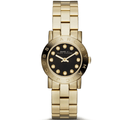 Marc Jacobs Amy Black Dial Gold Steel Strap Watch for Women - MBM3336