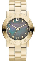 Marc Jacobs Amy Black Dial Gold Steel Strap Watch for Women - MBM3273