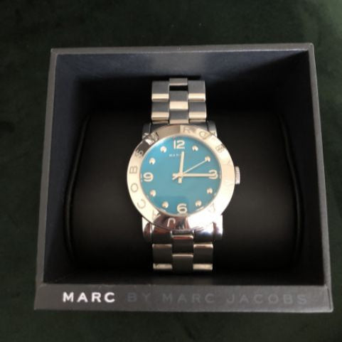 Marc Jacobs Amy Blue Dial Silver Steel Strap Watch for Women - MBM3272