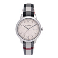 Burberry Classic Stone Silver Dial Horseberry Black Leather Strap Watch for Women - BU10103