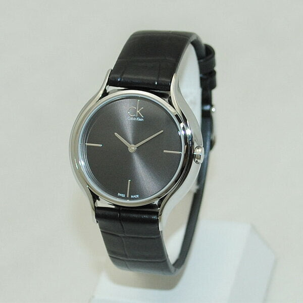 Calvin Klein Skirt Black Dial Black Leather Strap Watch for Women - K2U231C1