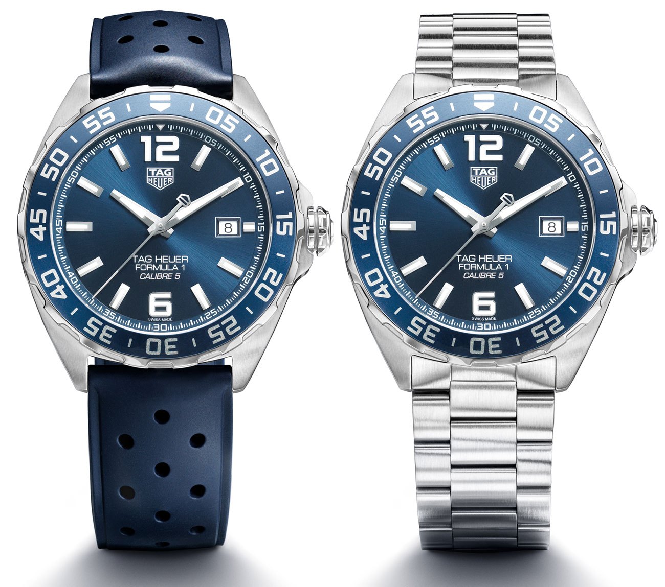 Tag Heuer Formula 1 Bucherer Blue Edition Blue Dial Blue Calfskin Strap Watch for Men - WAZ2015.FT8023