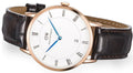 Daniel Wellington Dapper York White Dial Brown Leather Strap Watch For Men - DW00100085