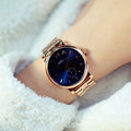 Marc Jacobs Baker Blue Dial Rose Gold Steel Strap Watch for Women - MBM3330