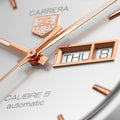 Tag Heuer Carrera Calibre 5 White Dial Silver Steel Strap Watch for Men - WAR201D.BA0723