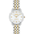 Coach Delancey Slim White Dial Two Tone Steel Strap Watch for Women - 14502784