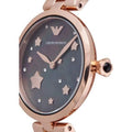 Emporio Armani Arianna Black Dial Rose Gold Stainless Steel Watch For Women - AR11197