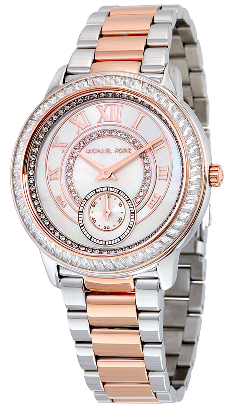 Michael Kors Madelyn Silver Dial Two Tone Steel Strap Watch for Women - MK6288