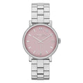 Marc Jacobs Baker Pink Dial Silver Steel Strap Watch for Women - MBM3283