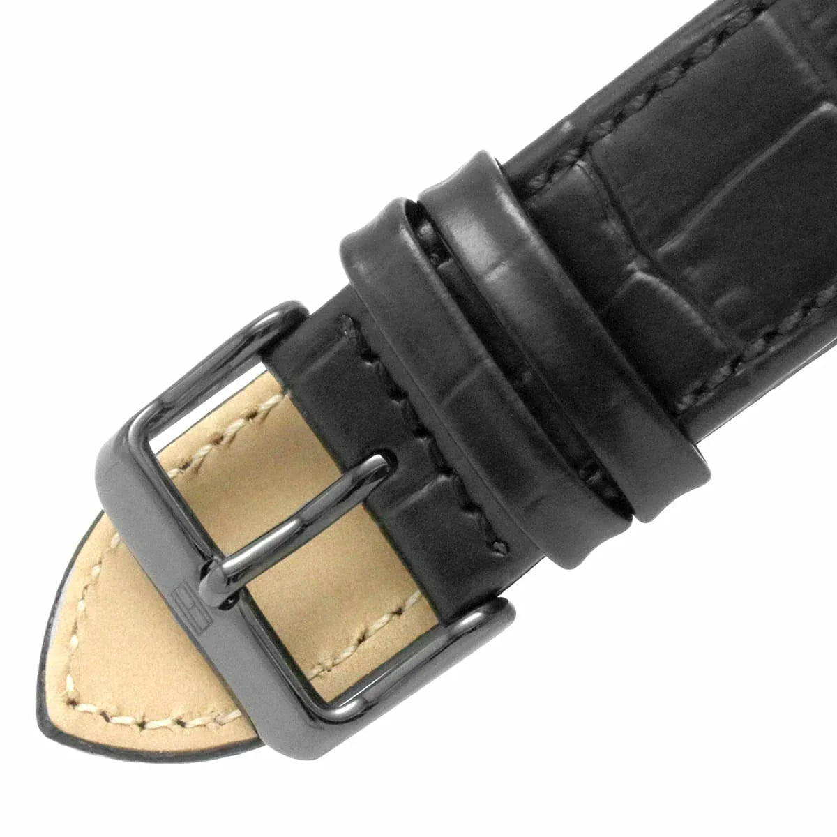 Tommy Hilfiger Baker Chronograph Black Dial Black Leather Strap Watch For Men - 1710452