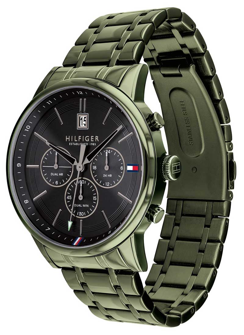 Tommy Hilfiger Quartz Black Dial Black Steel Strap Watch for Men - 1791634