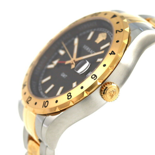 Versace Hellenyium Quartz Brown Dial Two Tone Steel Strap Watch For Men - V11040015