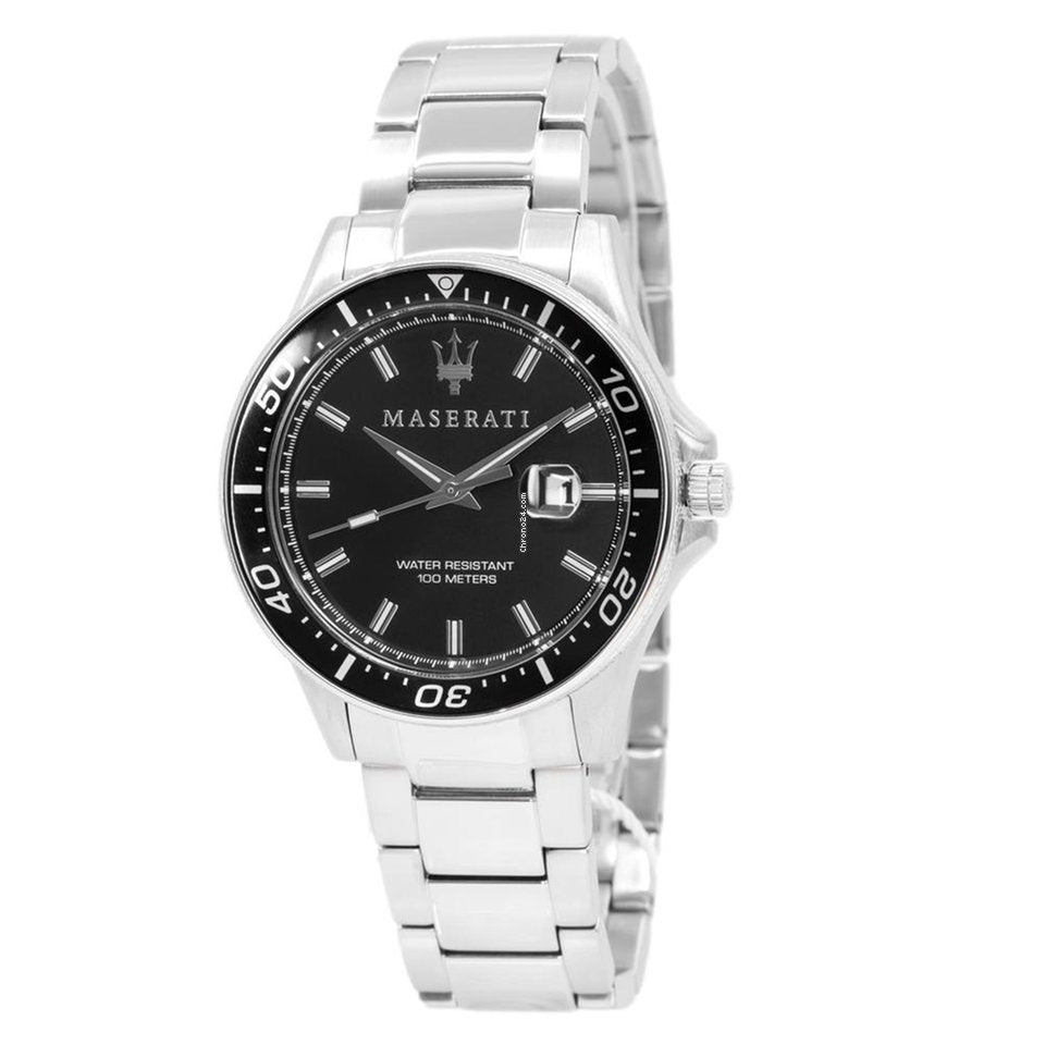 Maserati SFIDA Quartz Black Dial Stainless Steel Watch For Men - R8853140002