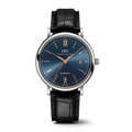 IWC Portofino Automatic Blue Dial Black Leather Strap Watch for Men - IW356523