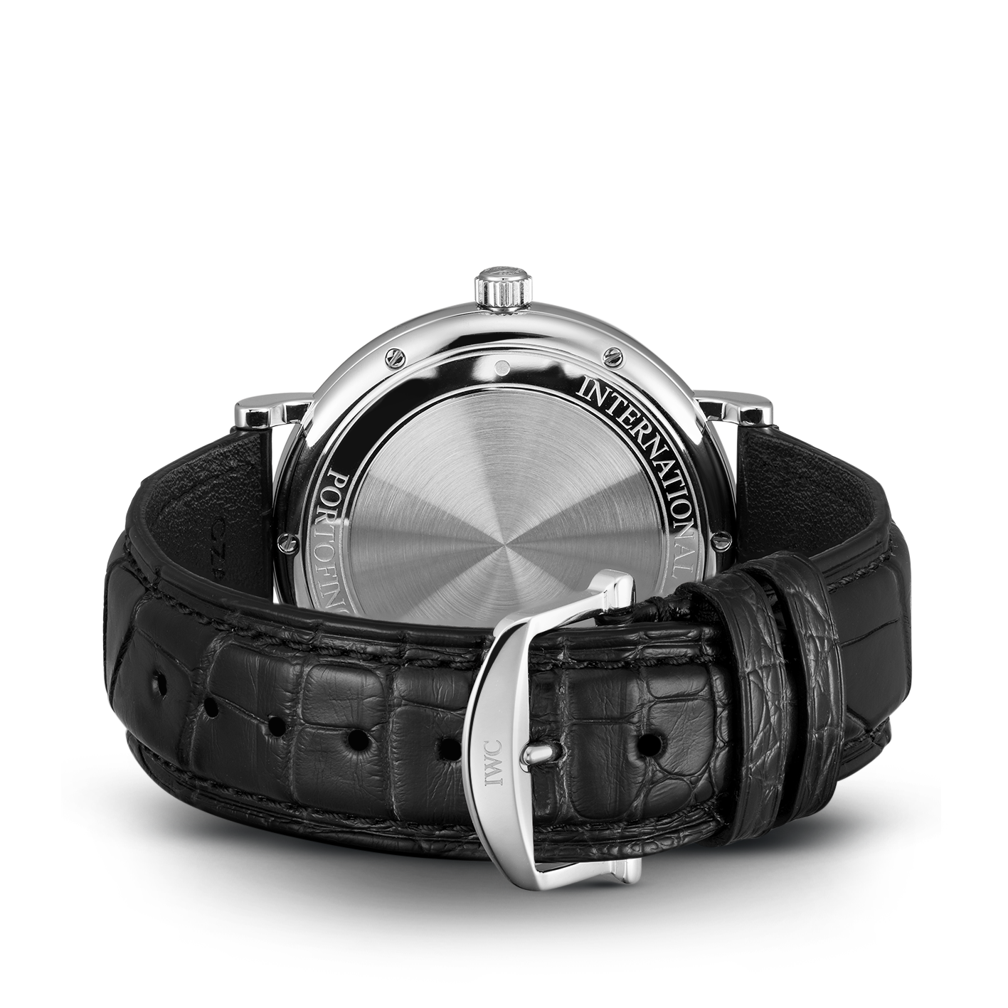 IWC Portofino Automatic Blue Dial Black Leather Strap Watch for Men - IW356523