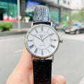 Longines Presence 38.5mm Automatic White Dial Black Leather Strap Watch for Men - L4.921.4.11.2