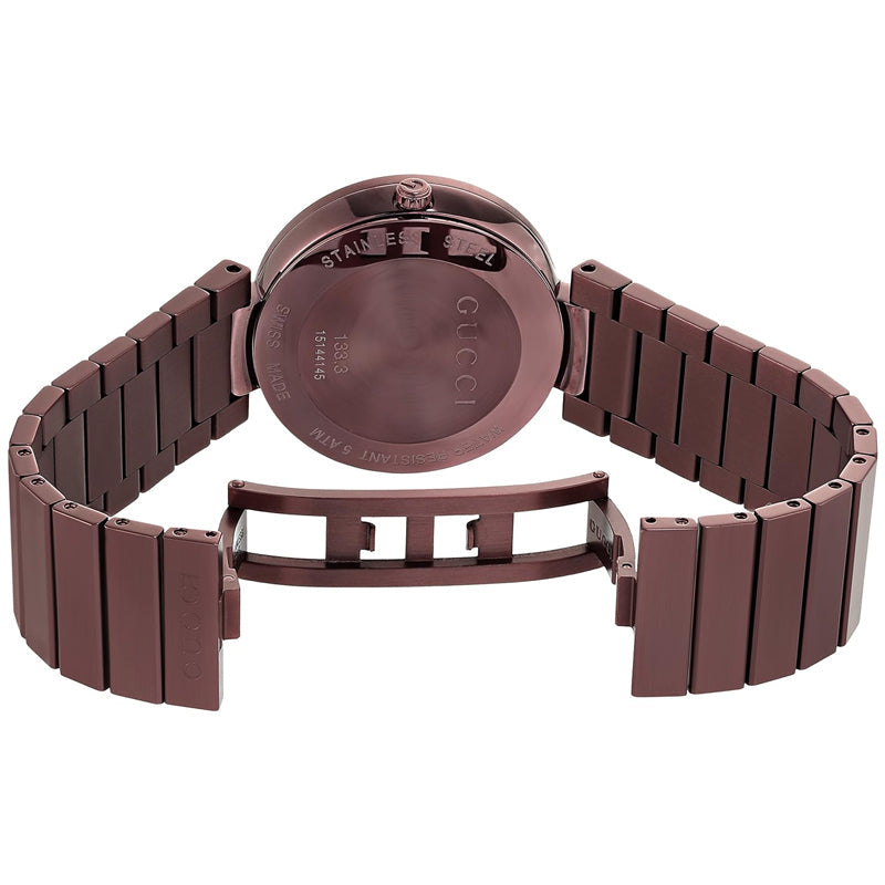 Gucci Interlocking G Quartz Brown Dial Brown Steel Strap Watch for Women - YA133317