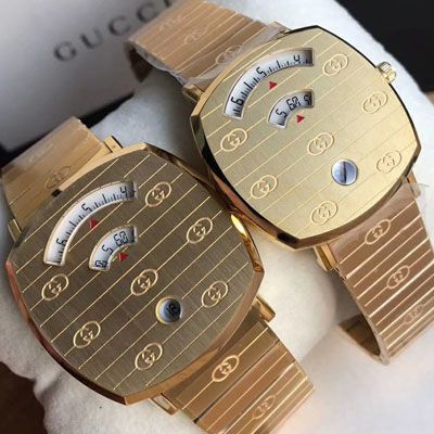Gucci Grip Yellow Gold Dial Yellow Gold Steel Strap Unisex Watch - YA157403