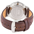 Daniel Wellington Dapper Bristol White Dial Brown Leather Strap Watch For Women - DW00100090