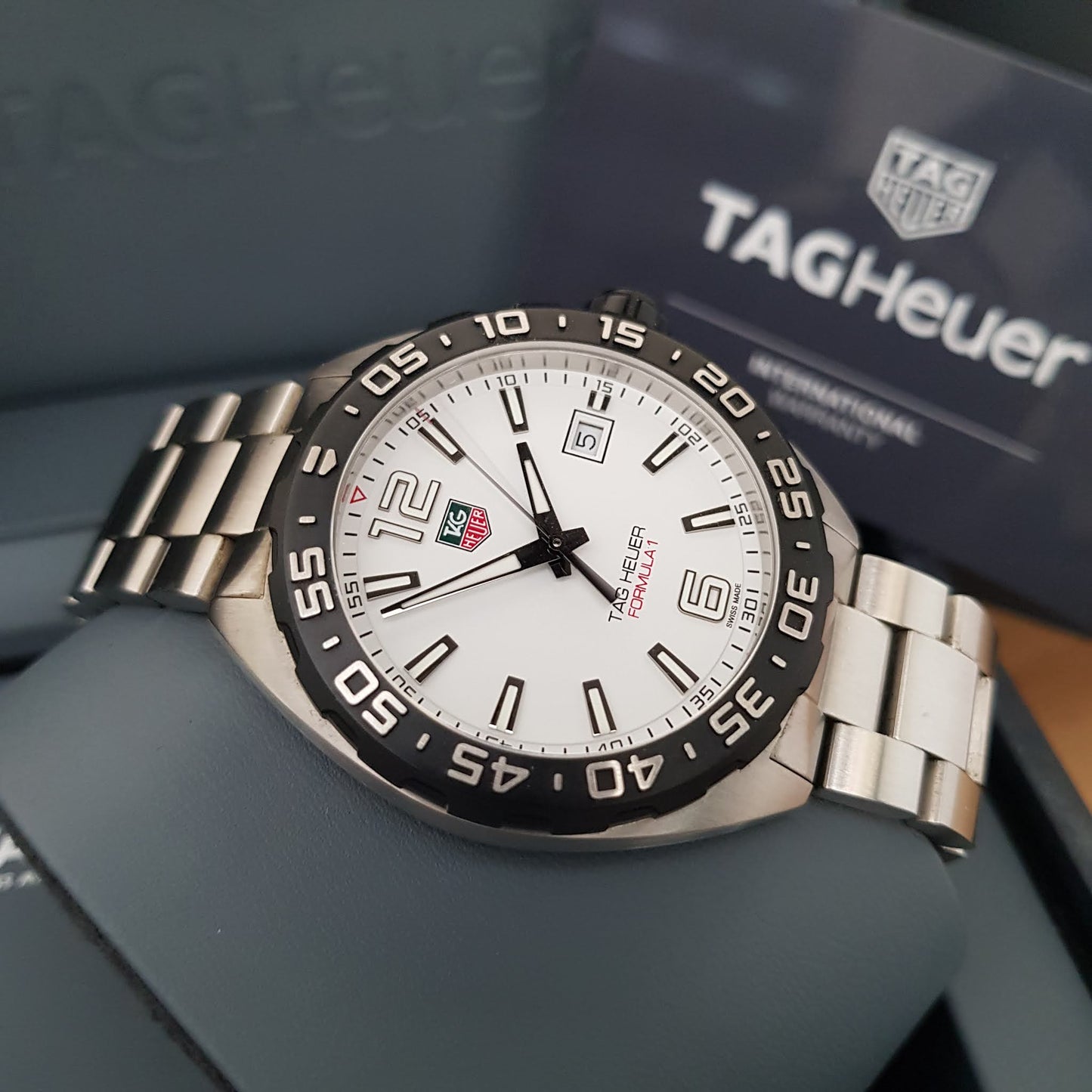 Tag Heuer Formula 1 White Dial Silver Steel Strap Watch for Men - WAZ1111.BA0875