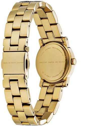 Marc Jacobs Mini Amy White Dial Gold Steel Strap Watch for Women - MBM3057