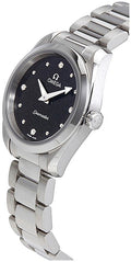 Omega Seamaster Aqua Terra Quartz Diamond Black Dial Silver Steel Strap Watch for Women - 220.10.28.60.51.001