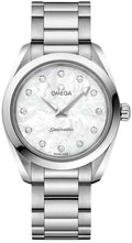 Omega Seamaster Aqua Terra Quartz Diamonds Mother of Pearl Dial Silver Steel Strap Watch for Women - 220.10.28.60.55.001