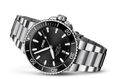 Oris Aquis Date Black Dial Silver Steel Strap Watch for Men - 0173377304134-0782405PEB