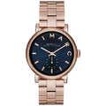 Marc Jacobs Baker Blue Dial Rose Gold Steel Strap Watch for Women - MBM3330
