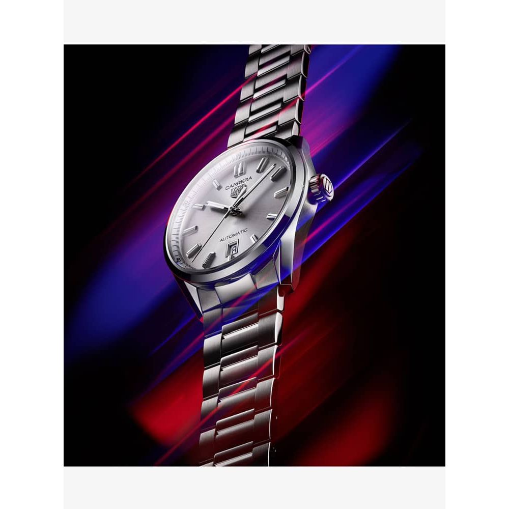 Tag Heuer Carrera Date Silver Dial Silver Steel Strap Watch for Women - WBN2111.BA0639