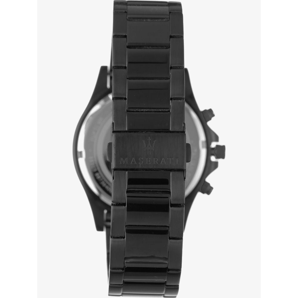 Maserati SFIDA Chronograph Black Dial Black Steel Strap Watch For Men - R8873640011