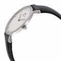 Daniel Wellington Classy Sheffield White Dial Black Leather Strap Watch For Women - DW00100080