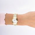 Marc Jacobs Mini Amy White Dial Gold Steel Strap Watch for Women - MBM3057