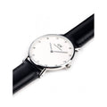 Daniel Wellington Classy Sheffield White Dial Black Leather Strap Watch For Women - DW00100080