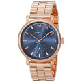Marc Jacobs Baker Blue Dial Rose Gold Steel Strap Watch for Women - MBM3330