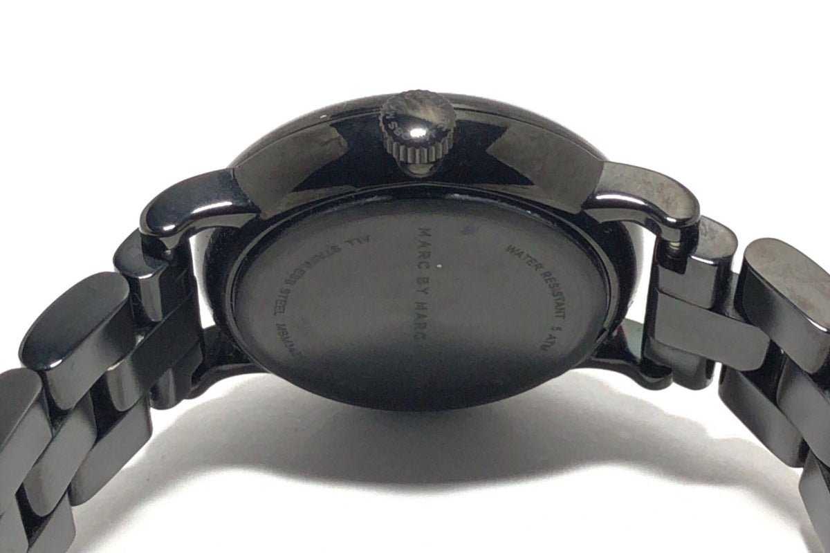 Marc Jacobs Baker Black Dial Black Steel Strap Watch for Women - MBM3425