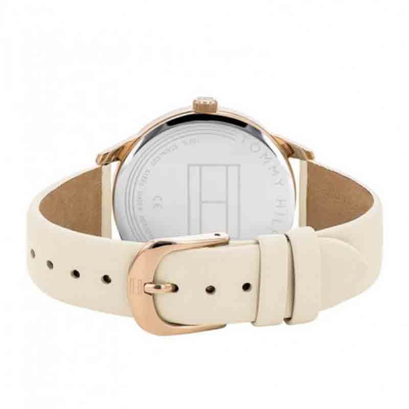 Tommy Hilfiger Brooke Quartz White Dial Cream Leather Strap Watch for Women - 1782022