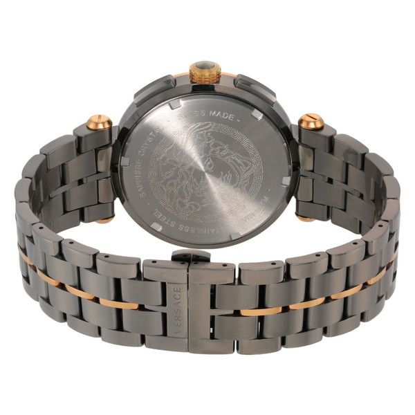 Versace Aion Chronograph Black Dial Grey Steel Strap Watch for Men - VBR050017