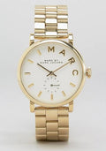 Marc Jacobs Baker White Dial Gold Steel Strap Watch for Women - MBM3243