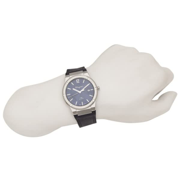 Salvatore Ferragamo F-80 Classic Blue Dial Blue Leather Strap Watch for Men - SFDT00719
